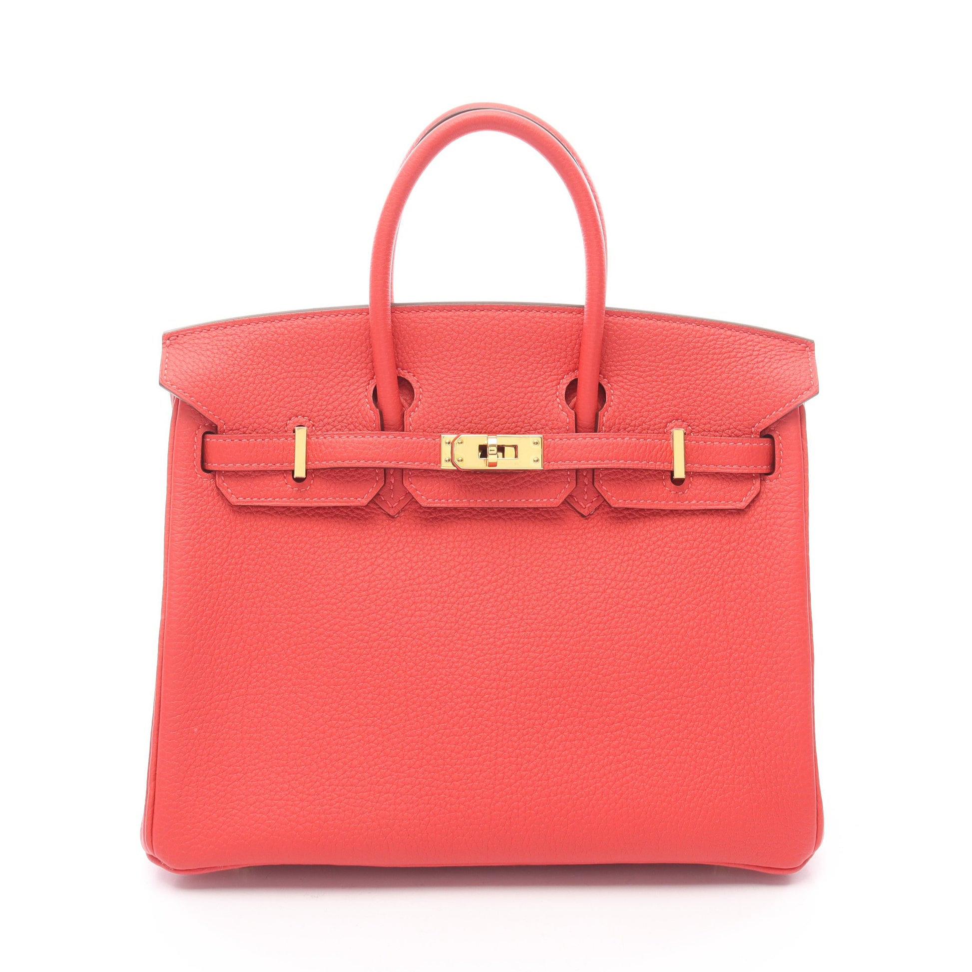 バーキン25 ルージュピヴォワンヌ ハンドバッグ トゴ レッド ゴールド金具 T刻印 エルメス バッグ HERMES