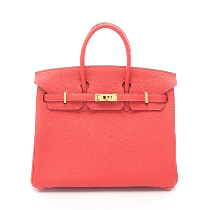 バーキン25 ルージュピヴォワンヌ ハンドバッグ トゴ レッド ゴールド金具 T刻印 エルメス バッグ HERMES