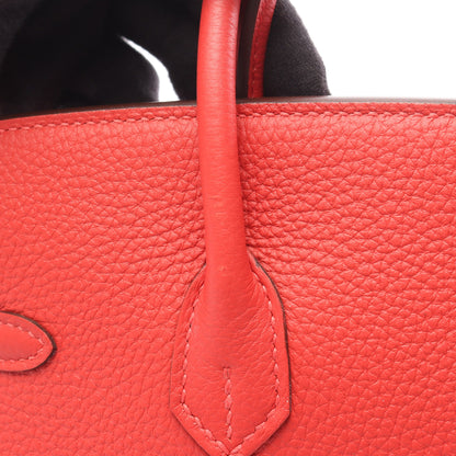 バーキン25 ルージュピヴォワンヌ ハンドバッグ トゴ レッド ゴールド金具 T刻印 エルメス バッグ HERMES