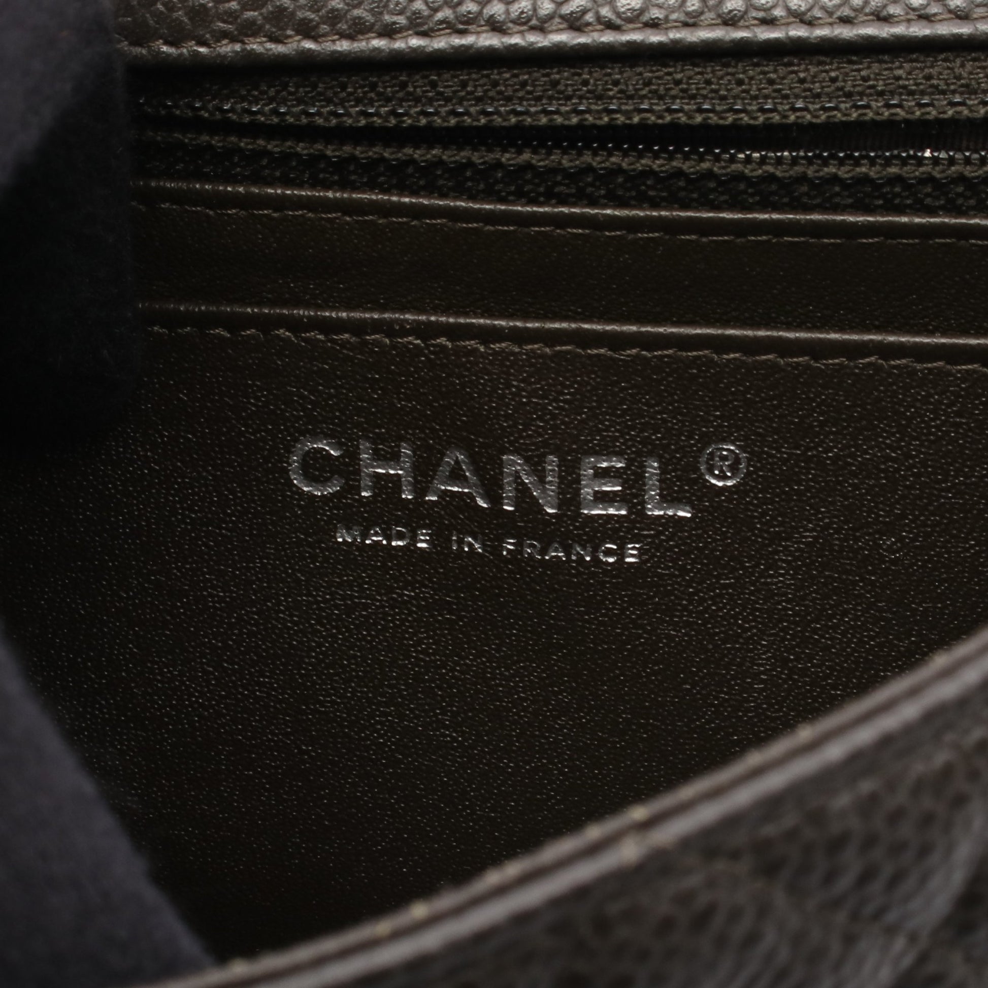 ミニマトラッセ20 チェーンショルダーバッグ キャビアスキン ダークグレー シルバー金具 シャネル バッグ CHANEL