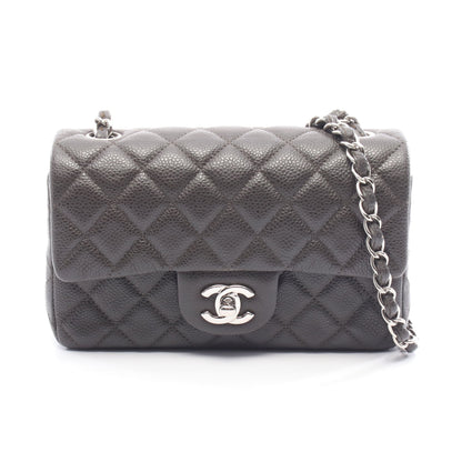 ミニマトラッセ20 チェーンショルダーバッグ キャビアスキン ダークグレー シルバー金具 シャネル バッグ CHANEL