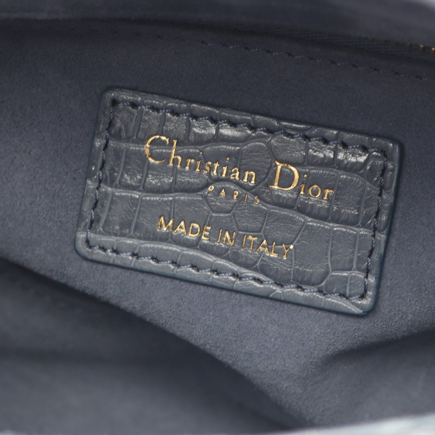 レディディオール ミニ ハンドバッグ アリゲーター ブルーグレー 2WAY クリスチャンディオール バッグ Christian Dior