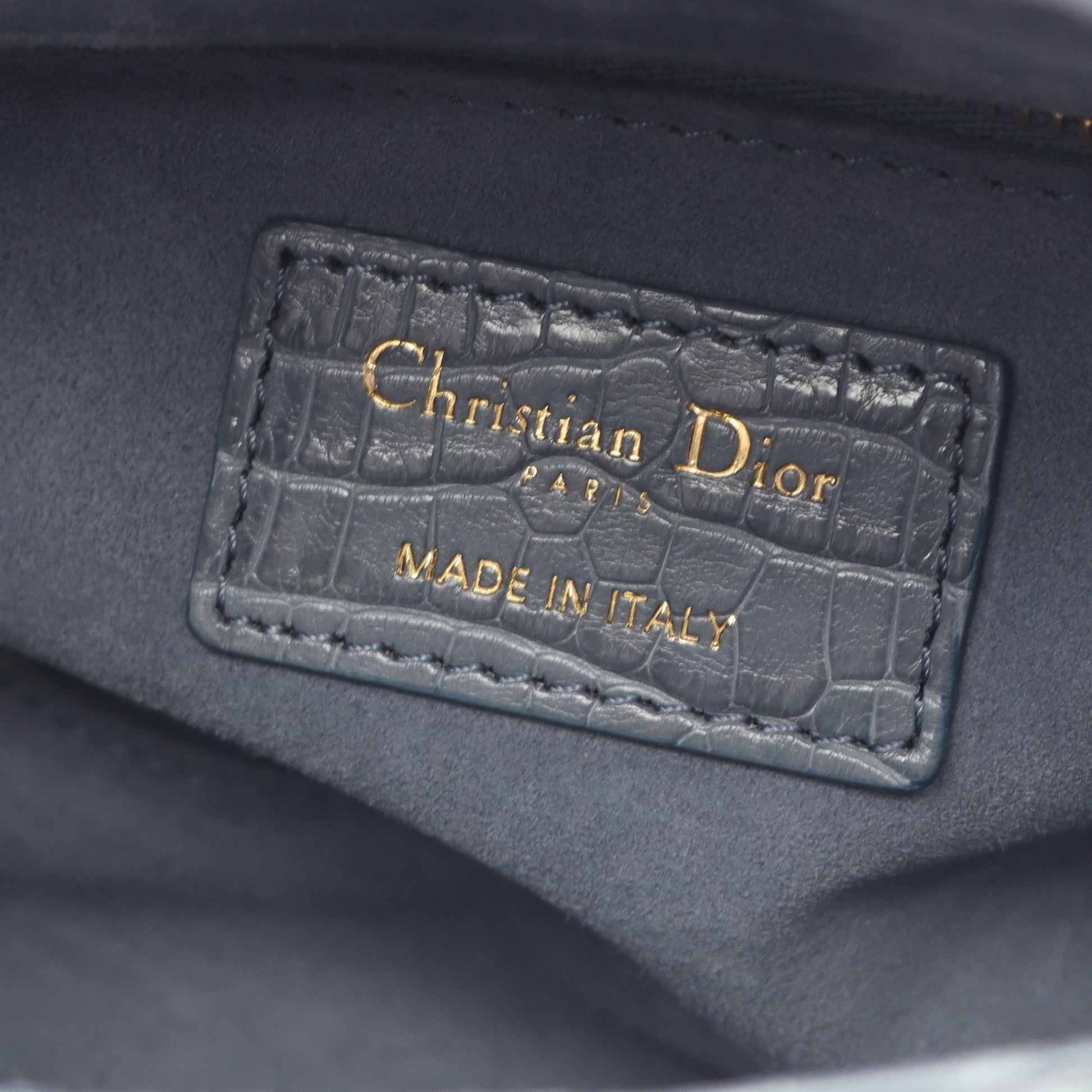 レディディオール ミニ ハンドバッグ アリゲーター ブルーグレー 2WAY クリスチャンディオール バッグ Christian Dior