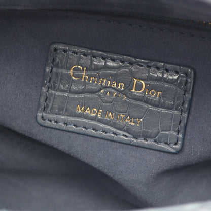レディディオール ミニ ハンドバッグ アリゲーター ブルーグレー 2WAY クリスチャンディオール バッグ Christian Dior