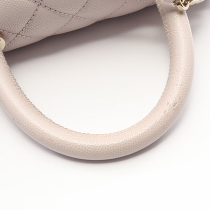 ココハンドル フラップ マトラッセ ハンドバッグ キャビアスキン ライトピンク ゴールド金具 2WAY シャネル バッグ CHANEL