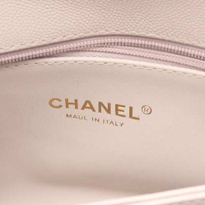 ココハンドル フラップ マトラッセ ハンドバッグ キャビアスキン ライトピンク ゴールド金具 2WAY シャネル バッグ CHANEL