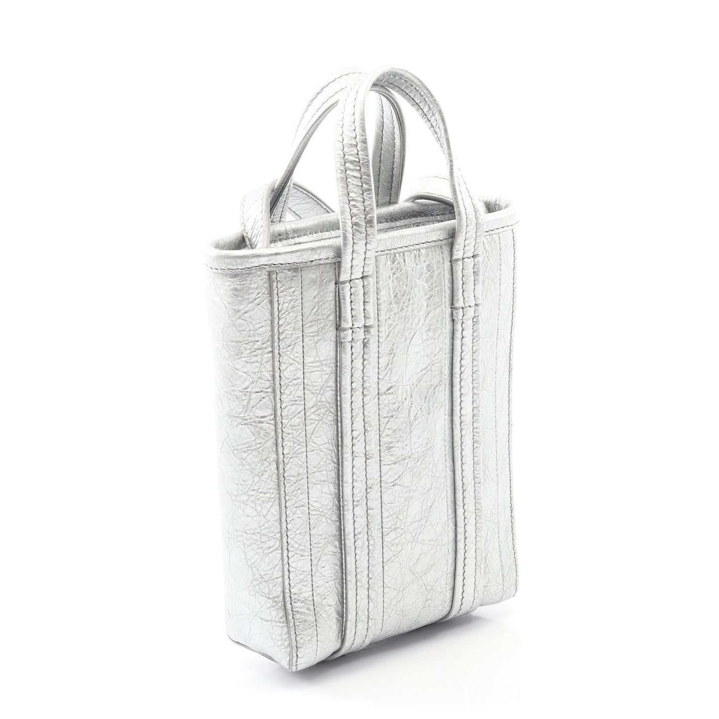 バーブ フォンホルダー ショルダーバッグ レザー シルバー 2WAY バレンシアガ バッグ BALENCIAGA