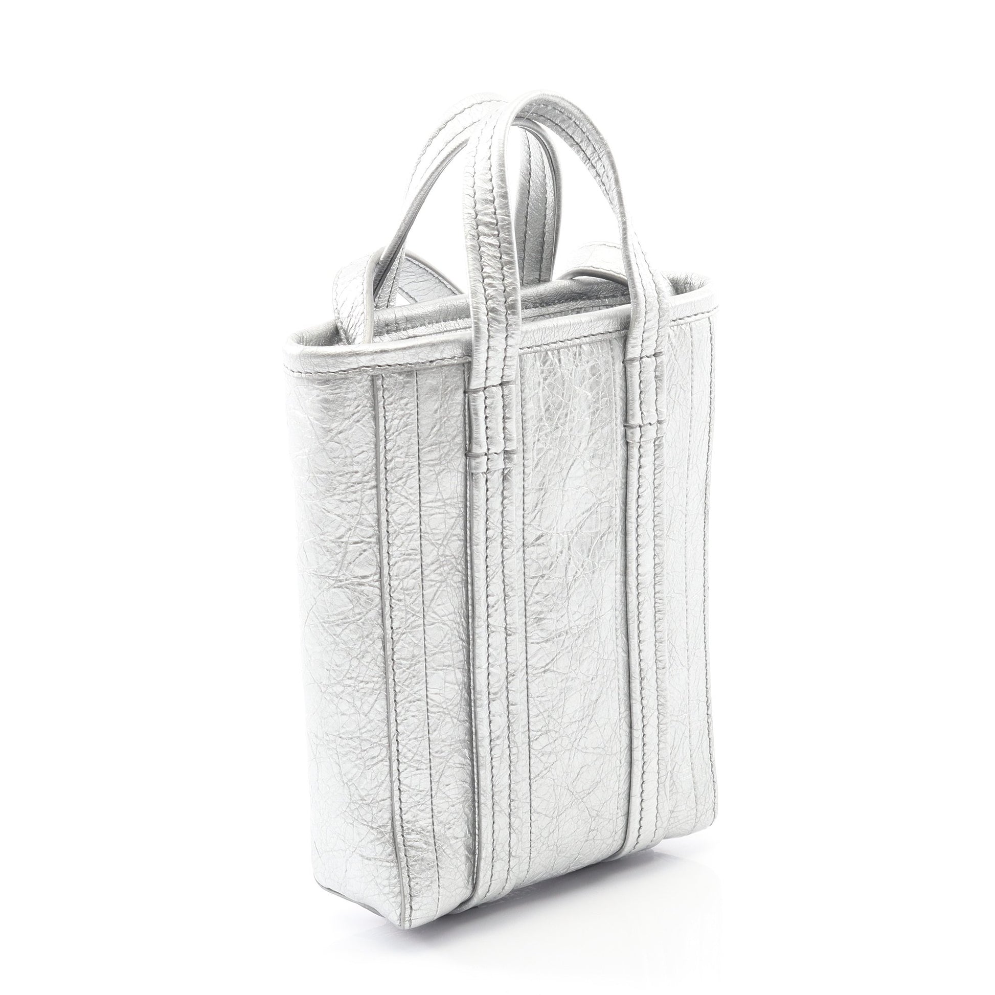 バーブ フォンホルダー ショルダーバッグ レザー シルバー 2WAY バレンシアガ バッグ BALENCIAGA