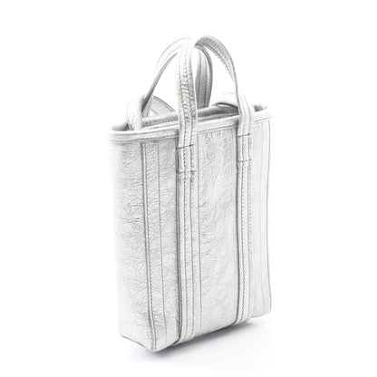 バーブ フォンホルダー ショルダーバッグ レザー シルバー 2WAY バレンシアガ バッグ BALENCIAGA