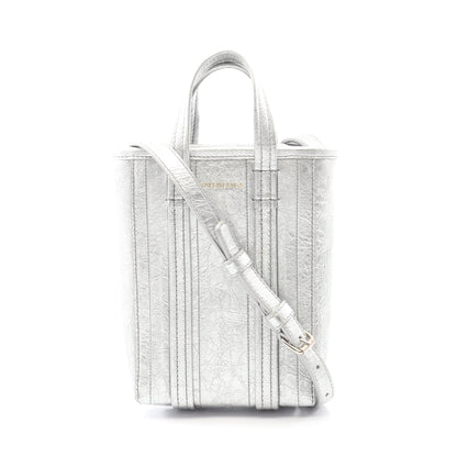 バーブ フォンホルダー ショルダーバッグ レザー シルバー 2WAY バレンシアガ バッグ BALENCIAGA