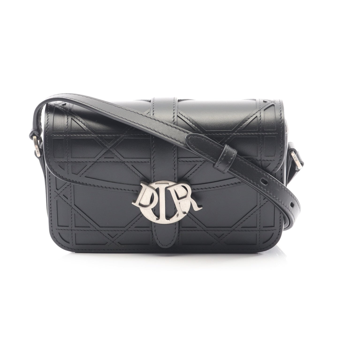 DIOR CHARM カナージュ ショルダーバッグ レザー ブラック クリスチャンディオール バッグ Christian Dior