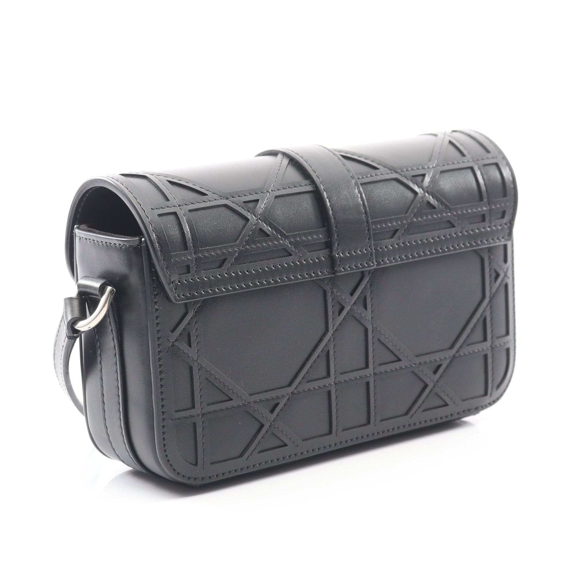 DIOR CHARM カナージュ ショルダーバッグ レザー ブラック クリスチャンディオール バッグ Christian Dior