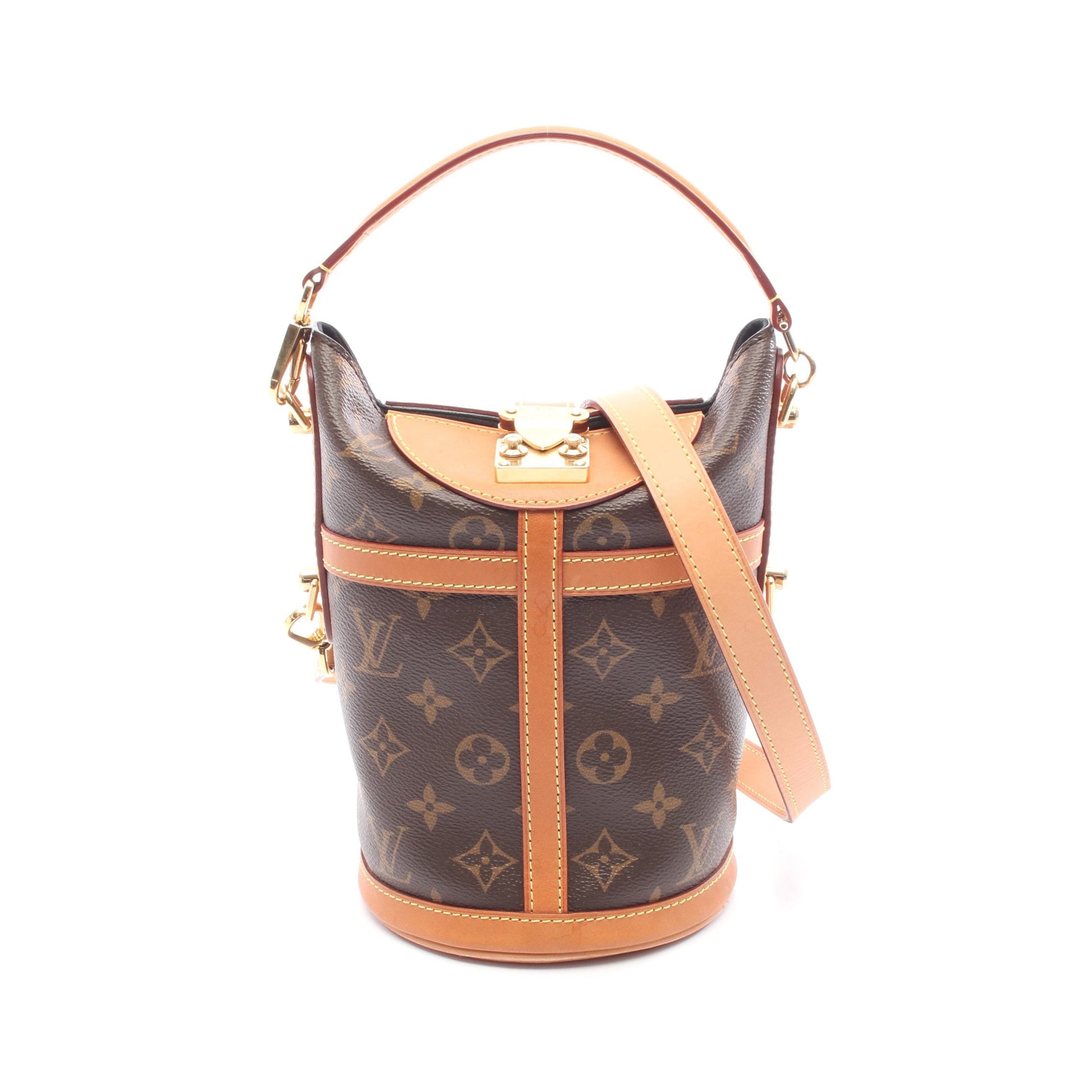 ダッフルバッグ モノグラム ハンドバッグ PVC レザー ブラウン 2WAY ルイヴィトン バッグ LOUIS VUITTON
