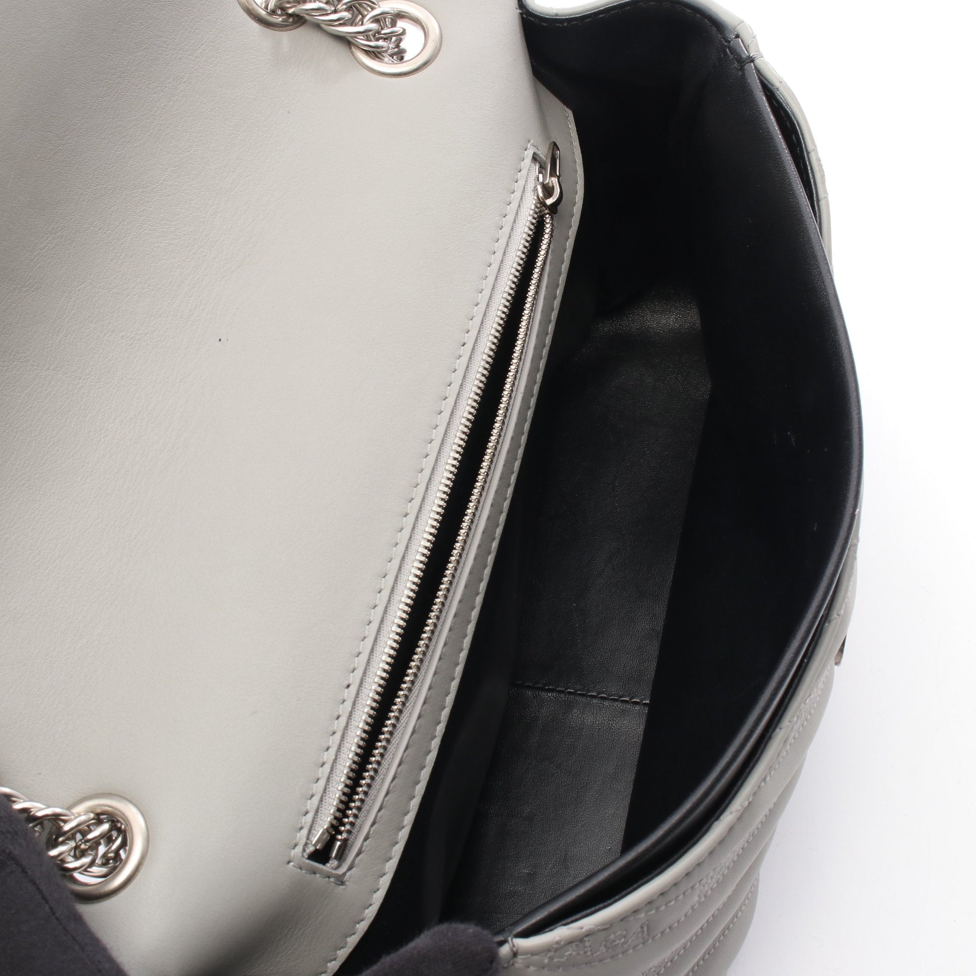 BBラウンド チェーンショルダーバッグ レザー グレー バレンシアガ バッグ BALENCIAGA