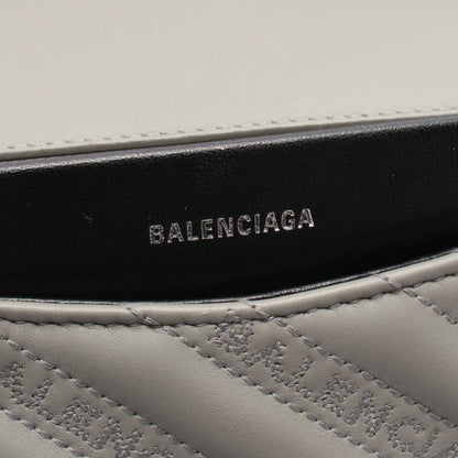 BBラウンド チェーンショルダーバッグ レザー グレー バレンシアガ バッグ BALENCIAGA