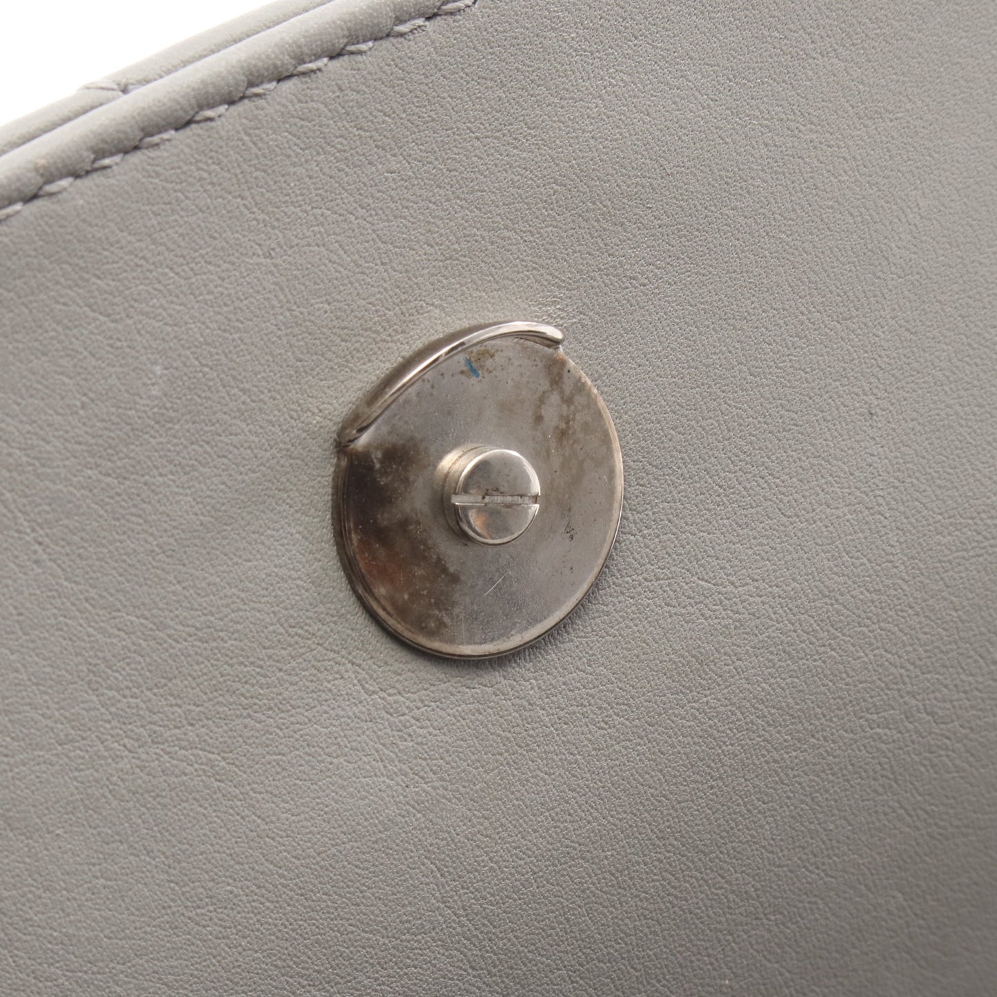 BBラウンド チェーンショルダーバッグ レザー グレー バレンシアガ バッグ BALENCIAGA