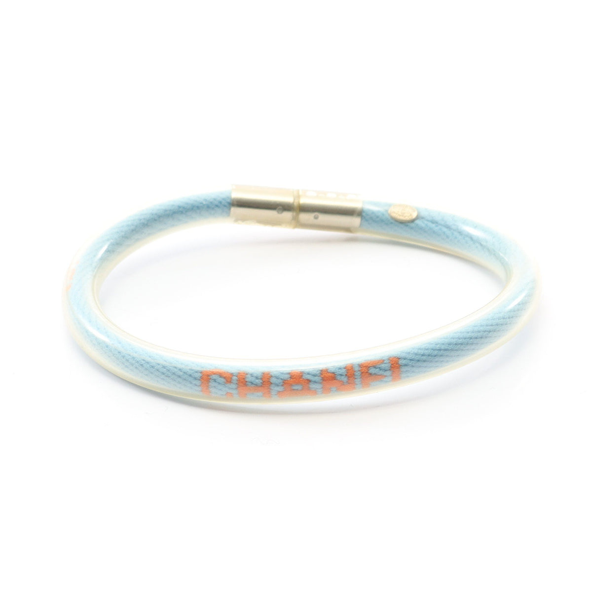 スポーツライン ロゴ チューブバングル ブレスレット ラバー ライトブルー 00T シャネル アクセサリー CHANEL
