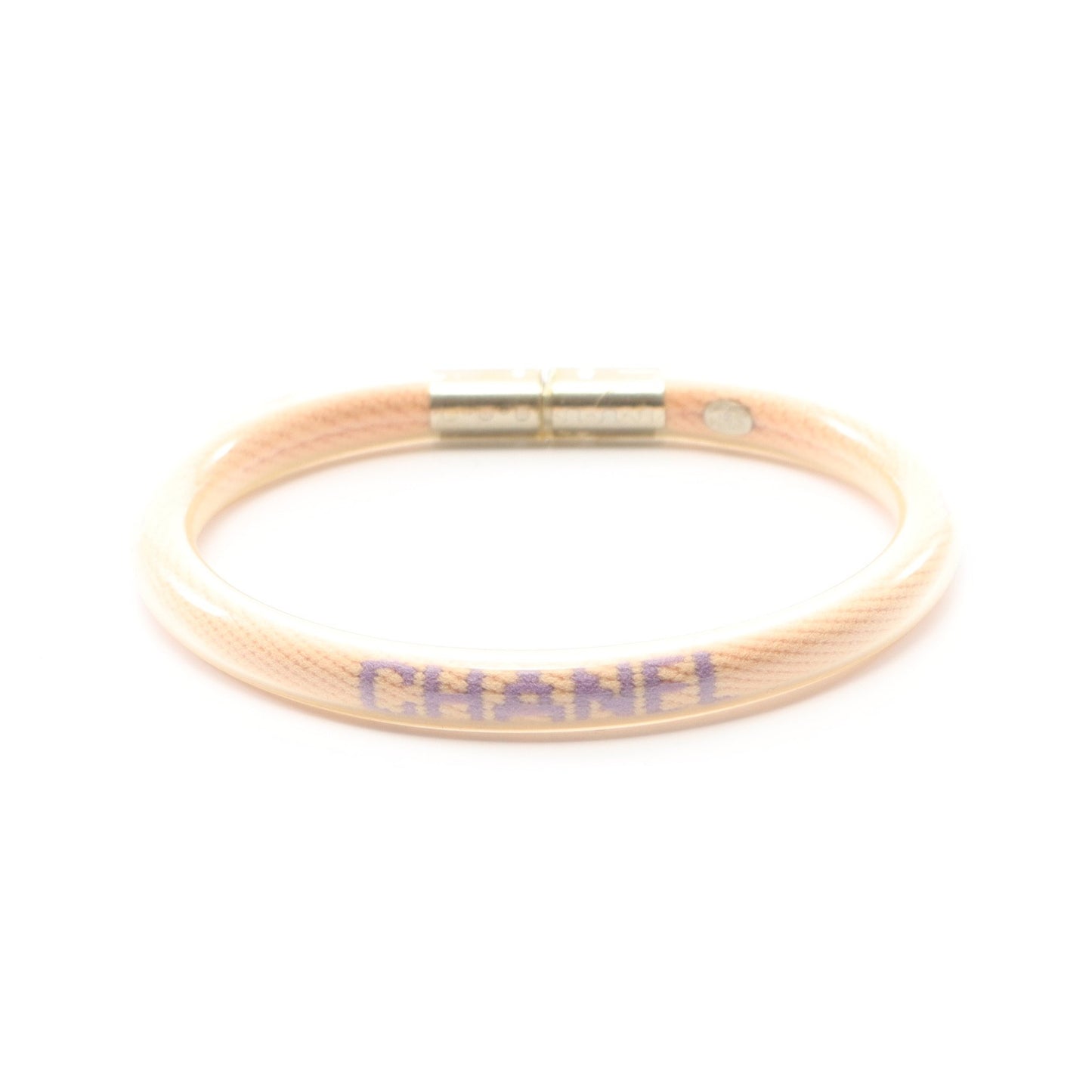 スポーツライン ロゴ チューブバングル ブレスレット ラバー ピンクベージュ 00T シャネル アクセサリー CHANEL