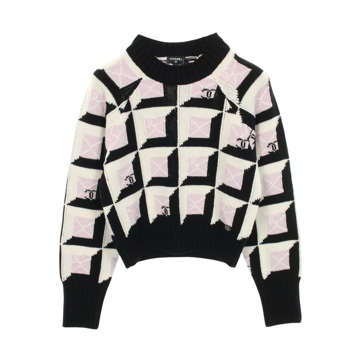 ココマーク ニット カシミヤ ブラック ホワイト ライトパープル シャネル トップス CHANEL