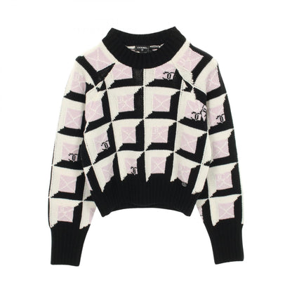 ココマーク ニット カシミヤ ブラック ホワイト ライトパープル シャネル トップス CHANEL