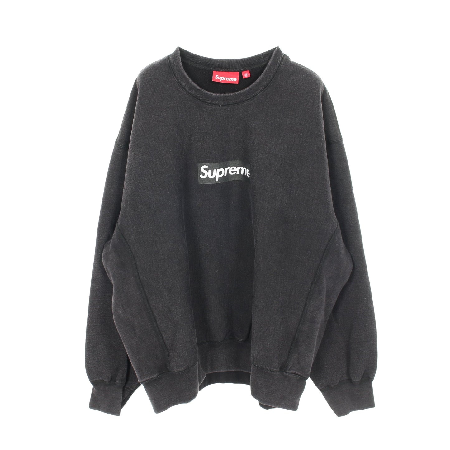 Washed Box Logo Crewneck スウェット ブラック 25SS スウェットシャツ クルーネック コットン ダークグレー ウォッシュ加工 裏起毛 25SS シュプリーム トップス Supreme