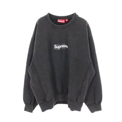 Washed Box Logo Crewneck スウェット ブラック 25SS スウェットシャツ クルーネック コットン ダークグレー ウォッシュ加工 裏起毛 25SS シュプリーム トップス Supreme