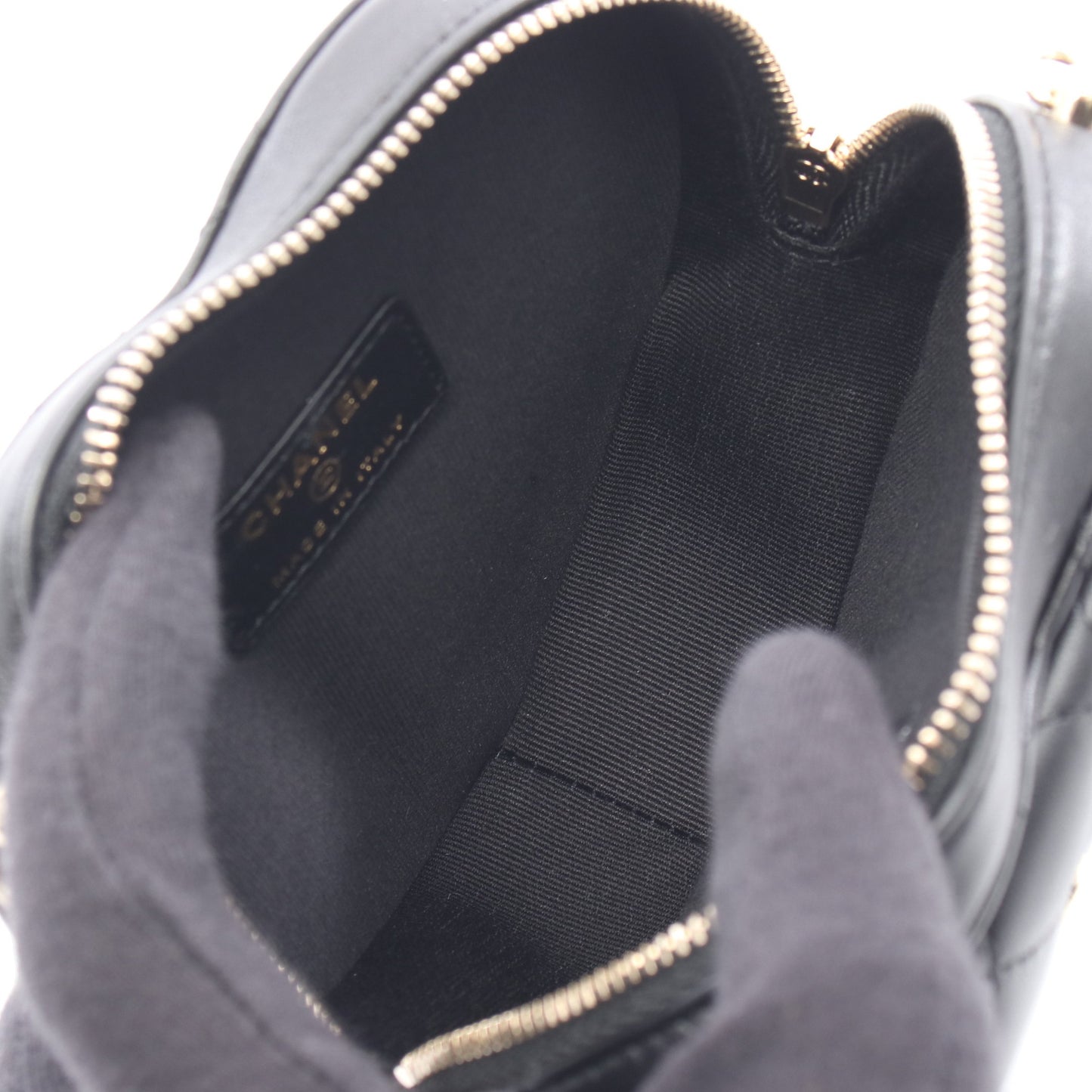 マトラッセ ハート チェーンショルダーバッグ ラムスキン ブラック ゴールド金具 シャネル バッグ CHANEL