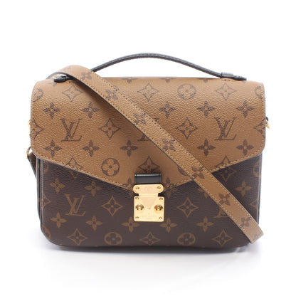 ポシェット メティス MM モノグラムリバース ハンドバッグ PVC レザー ブラウン ブラック 2WAY ルイヴィトン バッグ LOUIS VUITTON