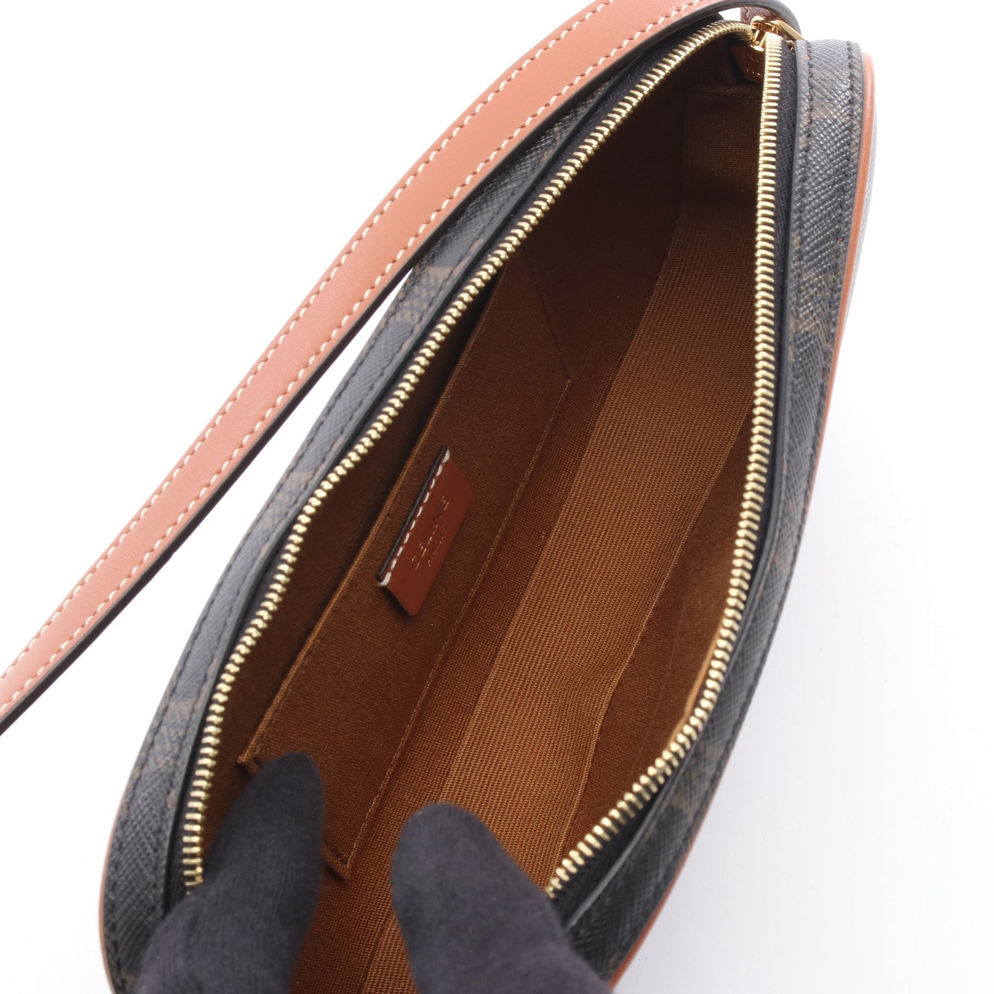 トリオンフ ミニカメラバッグ ワンショルダーバッグ PVC レザー ダークブラウン ブラウン マルチカラー セリーヌ バッグ CELINE