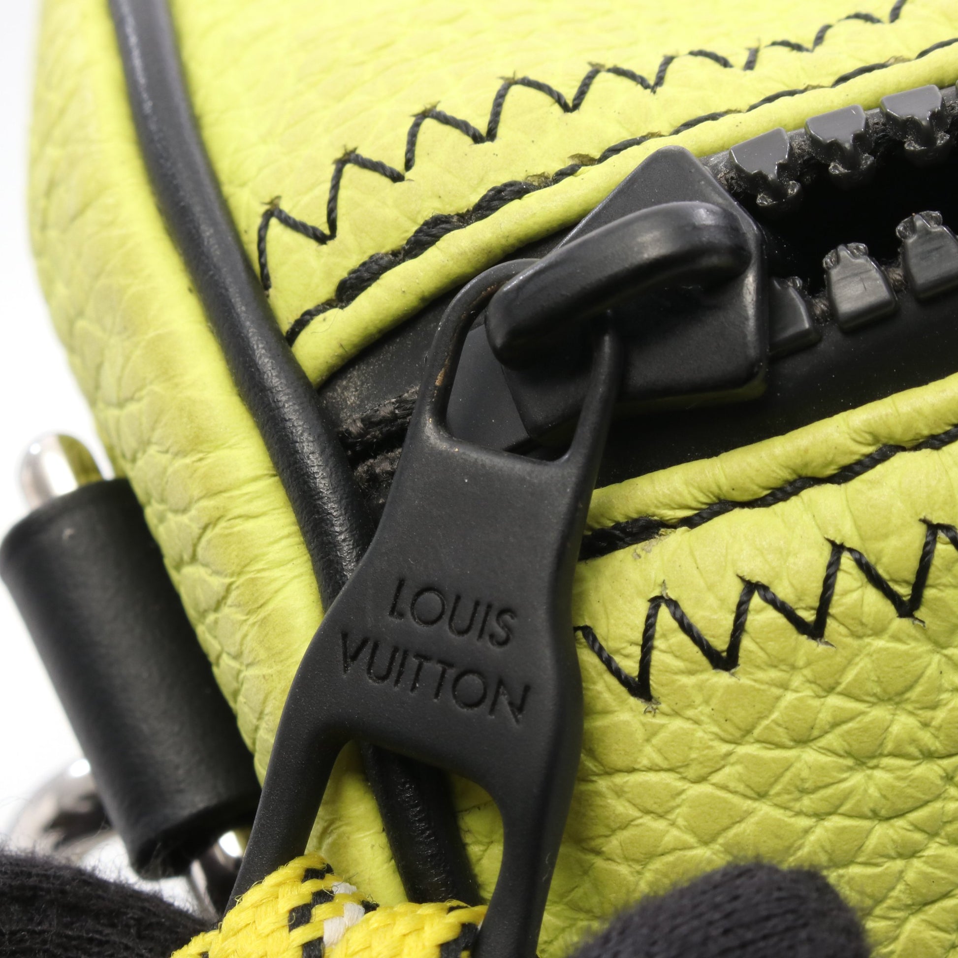 ポロション ショルダーバッグ レザー グレー イエロー マルチカラー ルイヴィトン バッグ LOUIS VUITTON