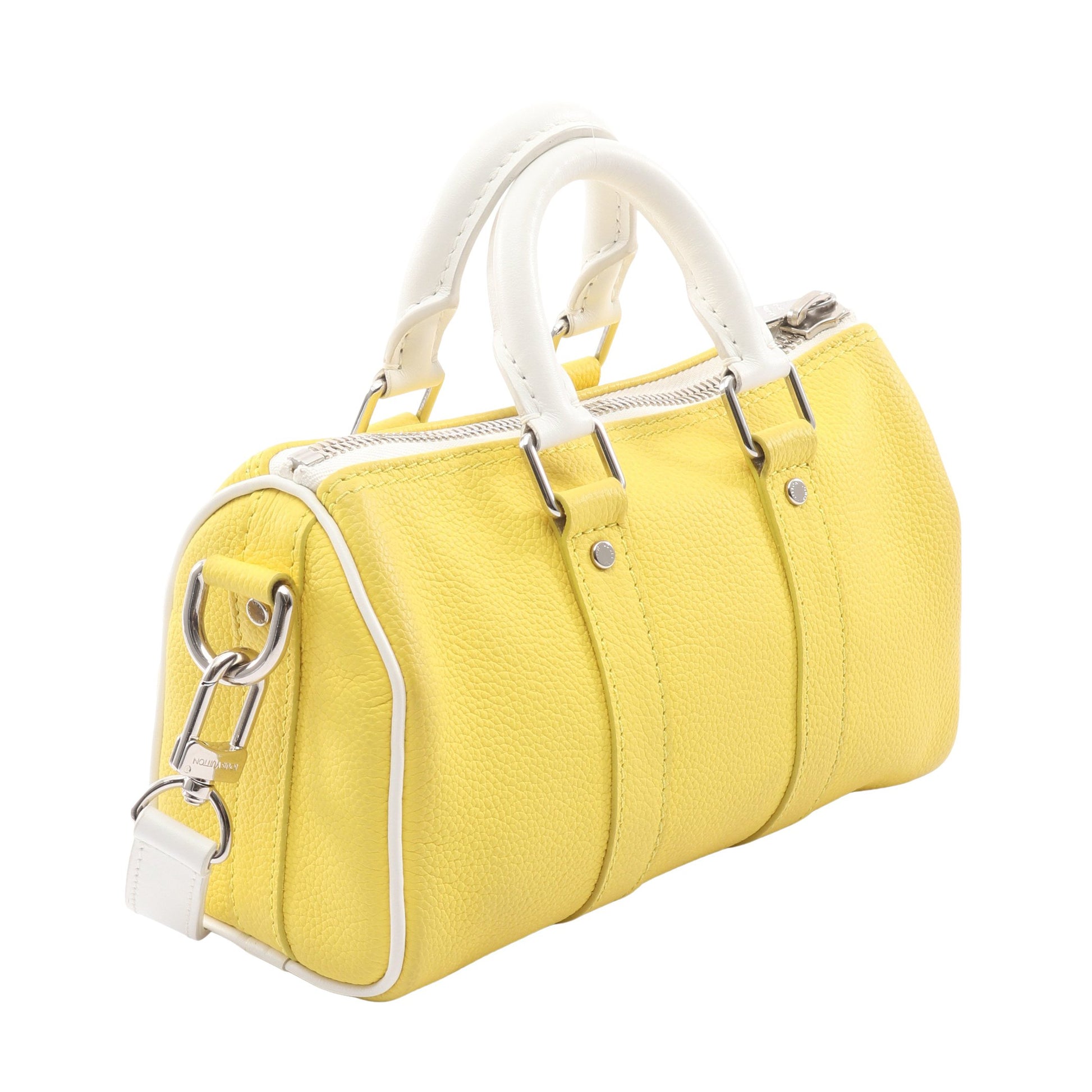 キーポルXS エヴリデイLV ハンドバッグ ミニボストンバッグ レザー イエロー ホワイト 2WAY ルイヴィトン バッグ LOUIS VUITTON