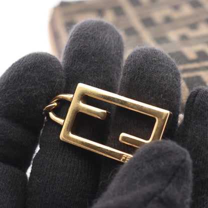 バゲットポーチ ズッカ チェーンハンドバッグ キャンバス レザー ブラウン ダークブラウン 2WAY フェンディ バッグ FENDI
