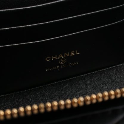 マトラッセ スモールバニティ チェーンショルダーバッグ レザー ブラック ゴールド金具 シャネル バッグ CHANEL
