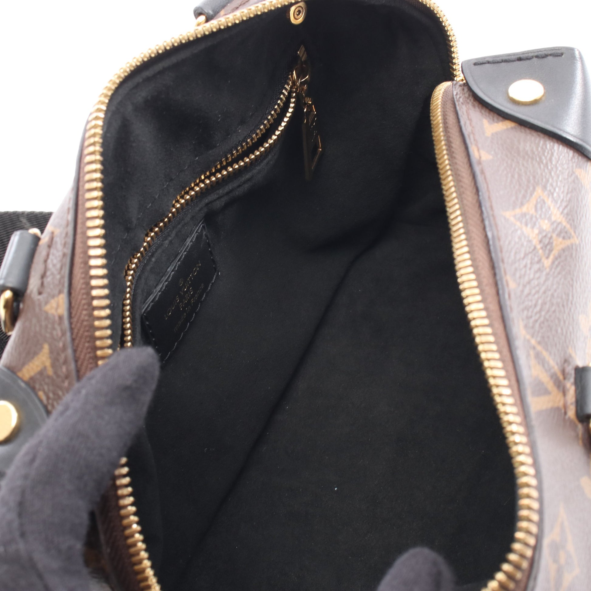 プティット マル スープル モノグラム ハンドバッグ PVC レザー ブラウン ブラック 2WAY ルイヴィトン バッグ LOUIS VUITTON