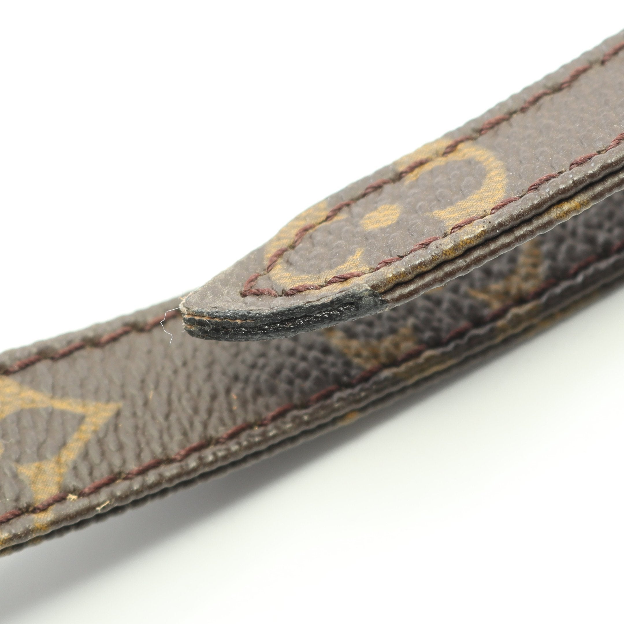 ダヌーブ モノグラム ショルダーバッグ PVC レザー ブラウン ルイ