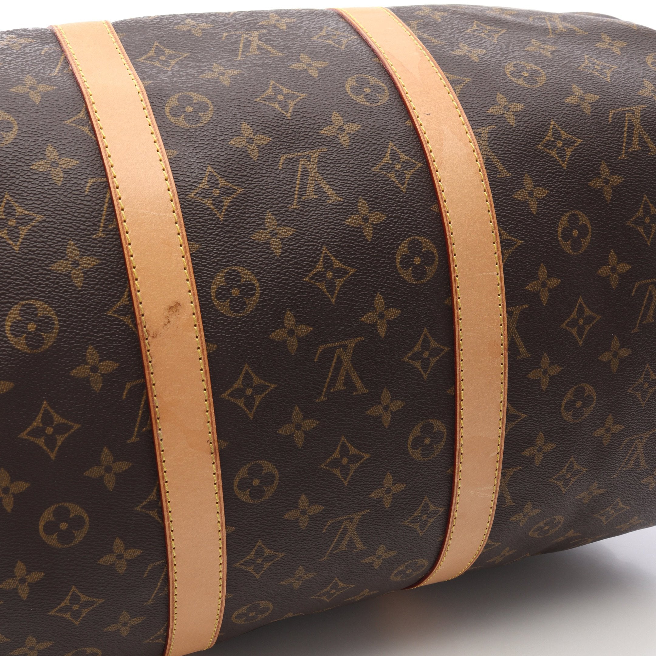 美品 ルイヴィトン PVC モノグラム 2way キーポル55 バンドリエール キーポル バンドリエール55 モノグラム ボストンバッグ PVC レザー