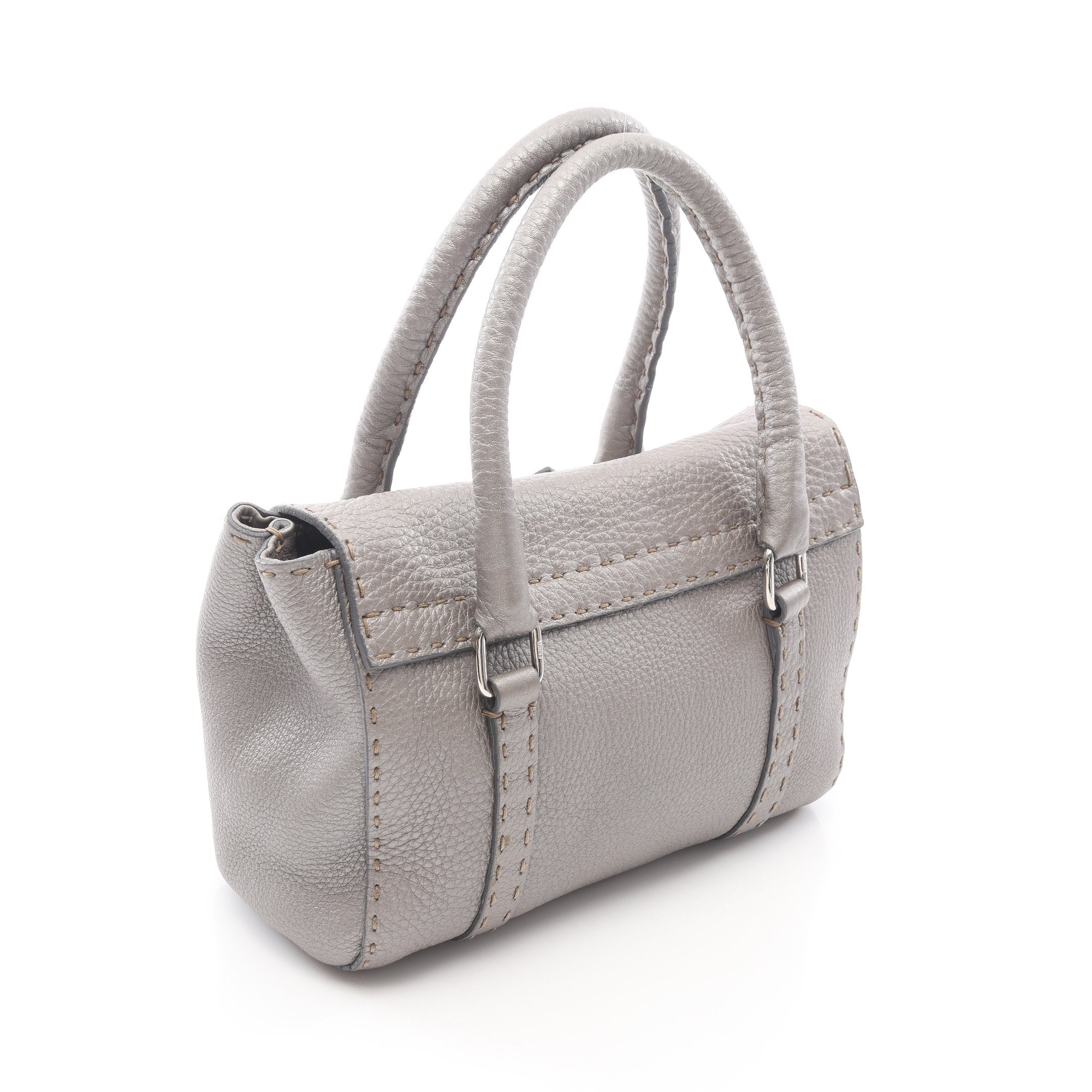 セレリア ミニリンダ ハンドバッグ レザー グレーベージュ フェンディ