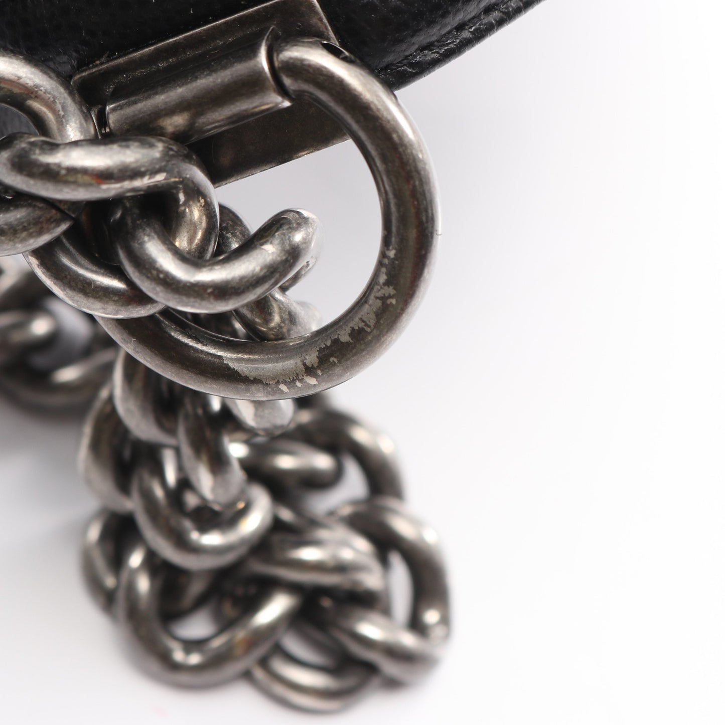 ボーイシャネル スモール チェーンショルダーバッグ キャビアスキン ブラック アンティークシルバー金具 シャネル バッグ CHANEL