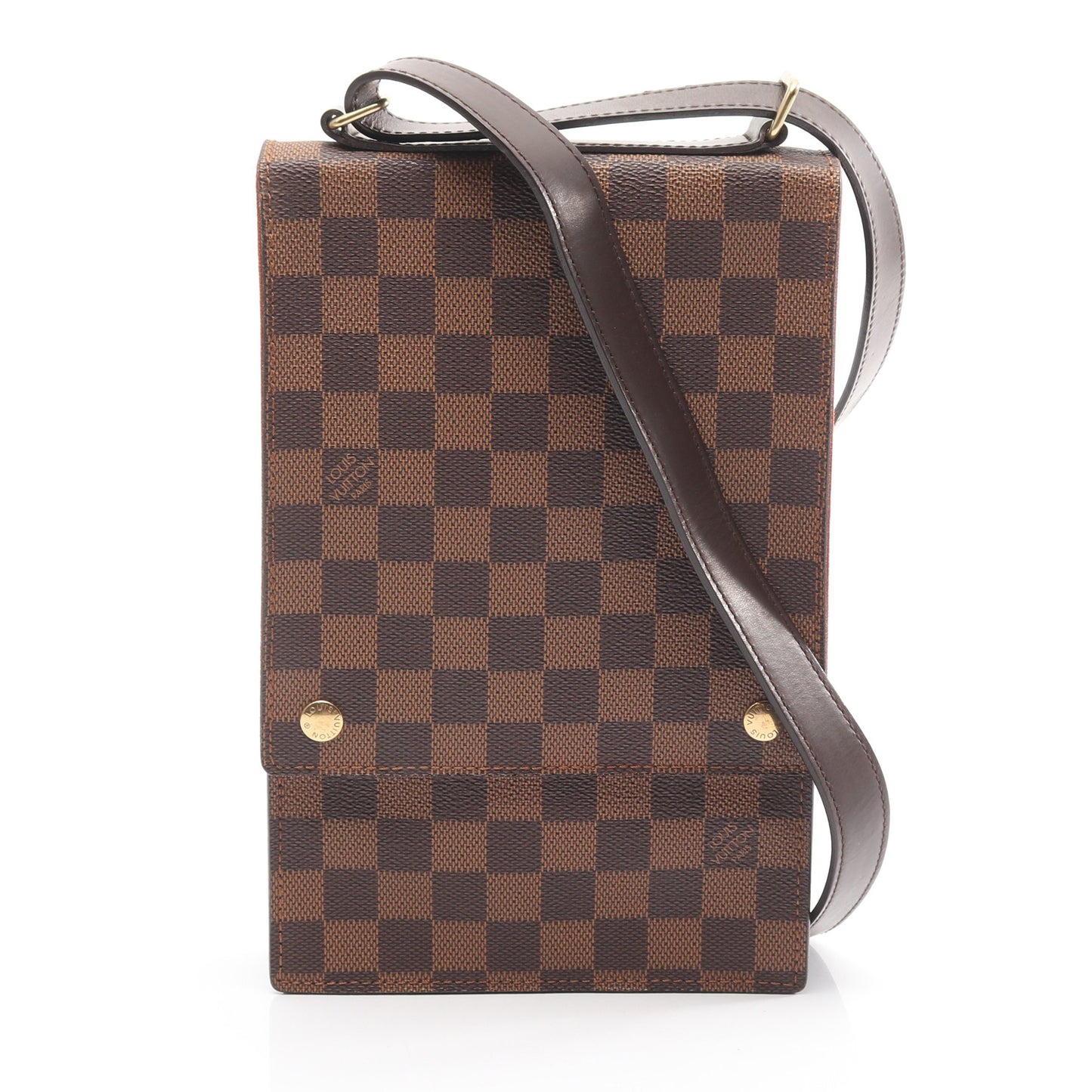 ポートベロー ダミエエベヌ ショルダーバッグ PVC レザー ブラウン ルイヴィトン バッグ LOUIS VUITTON