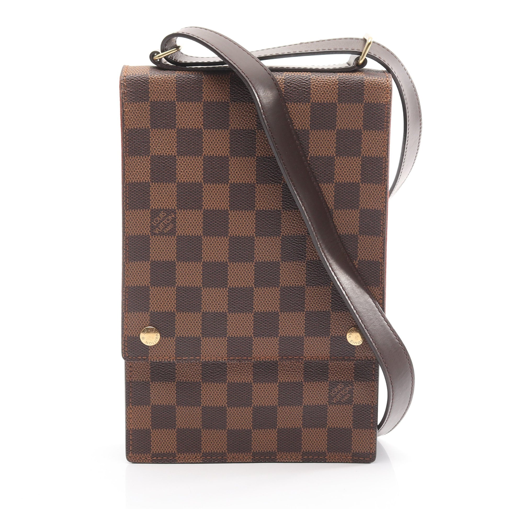 ポートベロー ダミエエベヌ ショルダーバッグ PVC レザー ブラウン ルイヴィトン バッグ LOUIS VUITTON