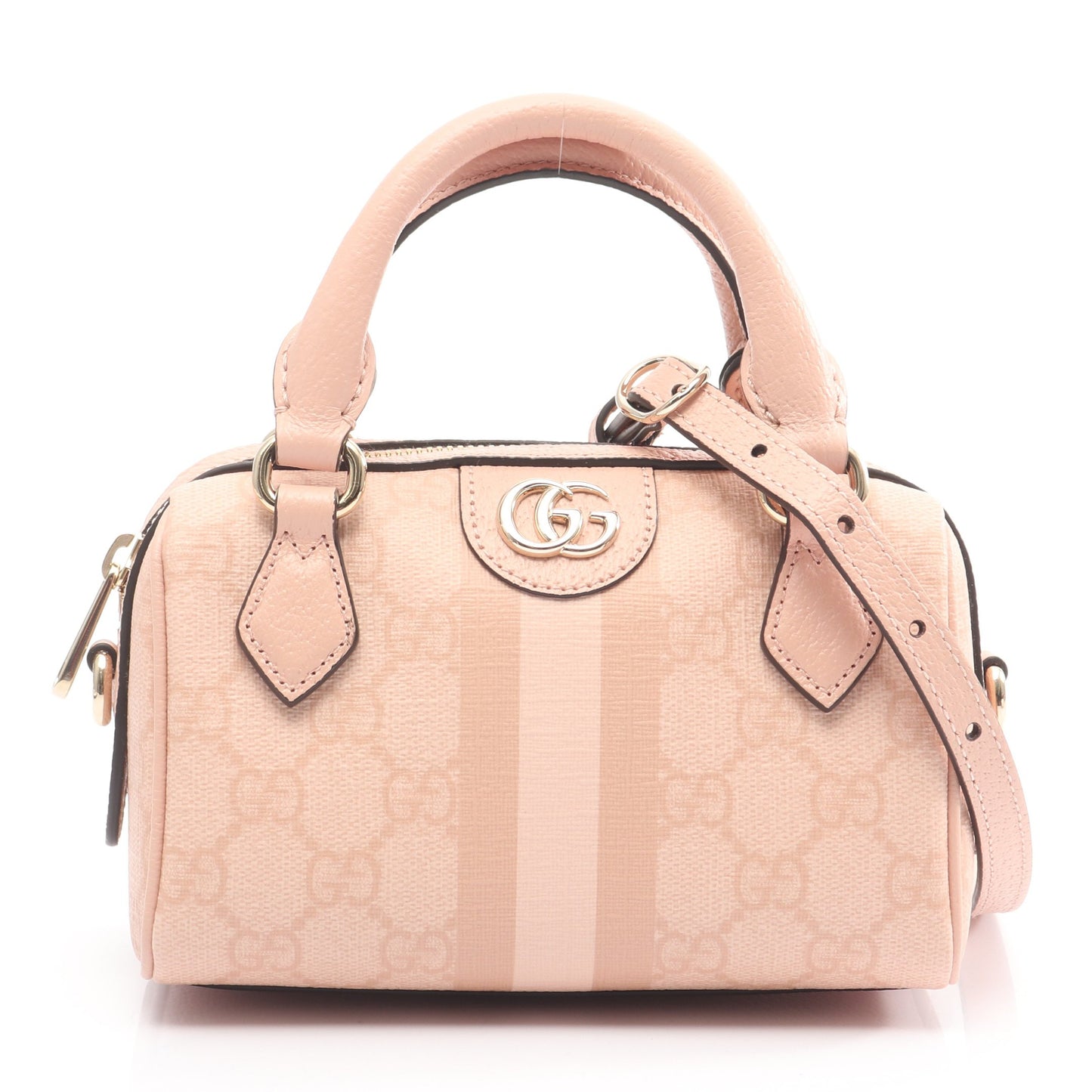 オフィディア シェリーライン GGスプリーム ハンドバッグ PVC レザー ピンクベージュ 2WAY グッチ バッグ GUCCI