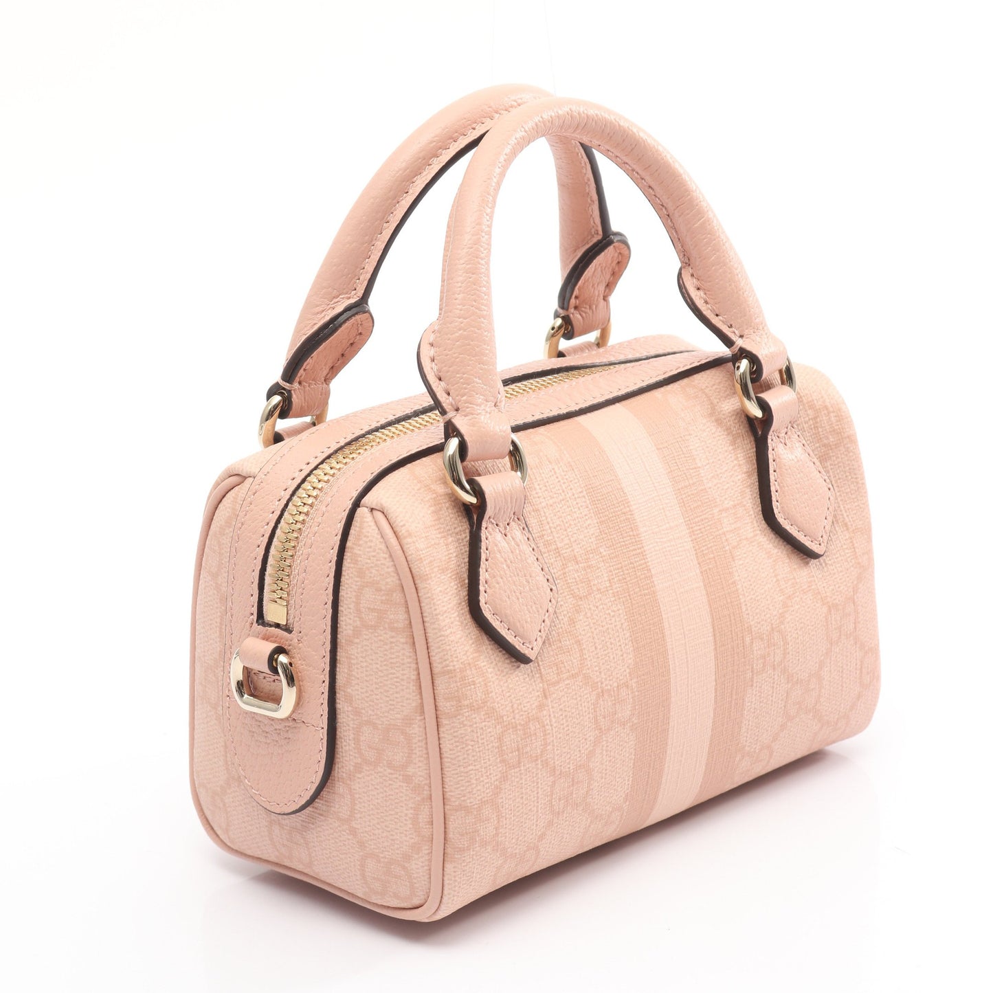 オフィディア シェリーライン GGスプリーム ハンドバッグ PVC レザー ピンクベージュ 2WAY グッチ バッグ GUCCI