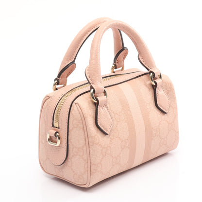 オフィディア シェリーライン GGスプリーム ハンドバッグ PVC レザー ピンクベージュ 2WAY グッチ バッグ GUCCI