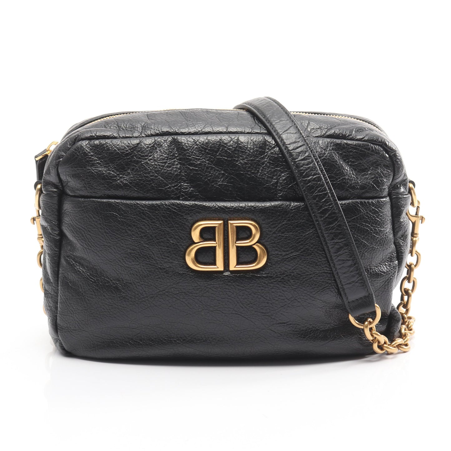 モナコ カメラバッグ チェーンショルダーバッグ レザー ブラック バレンシアガ バッグ BALENCIAGA