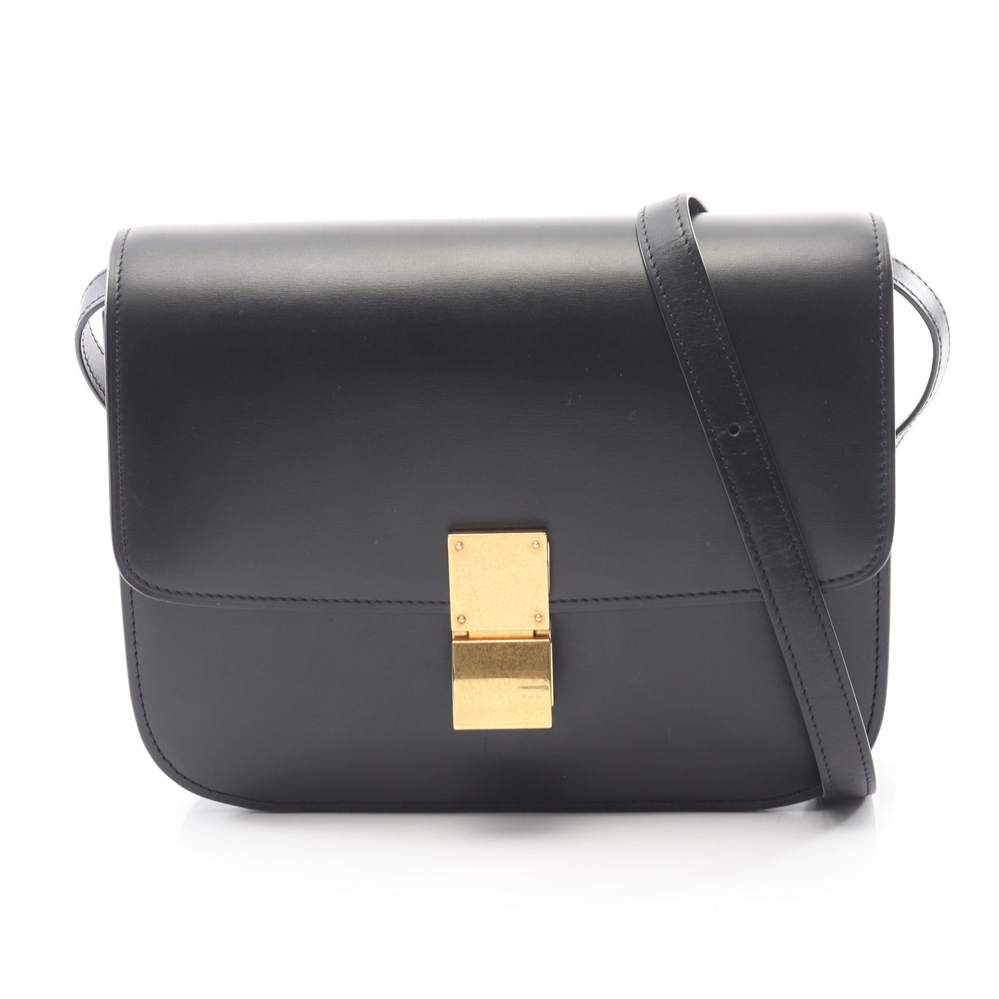 クラシックボックス ミディアム ショルダーバッグ レザー ブラック セリーヌ バッグ CELINE