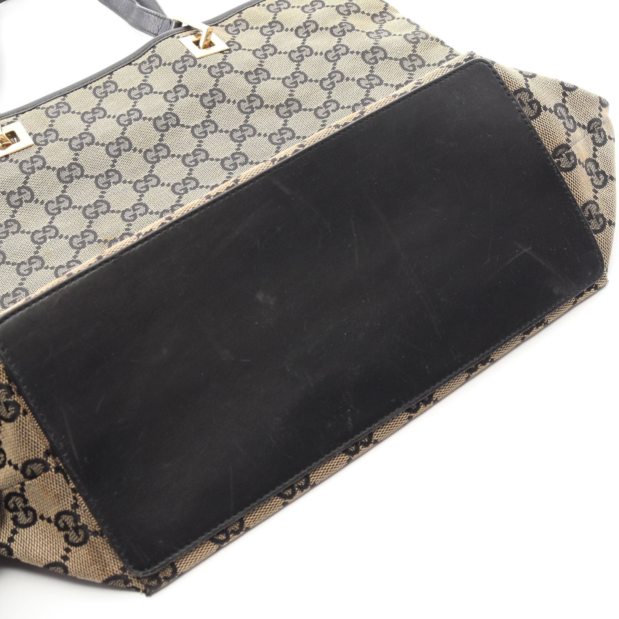 GGキャンバス ハンドバッグ トートバッグ キャンバス レザー ベージュ