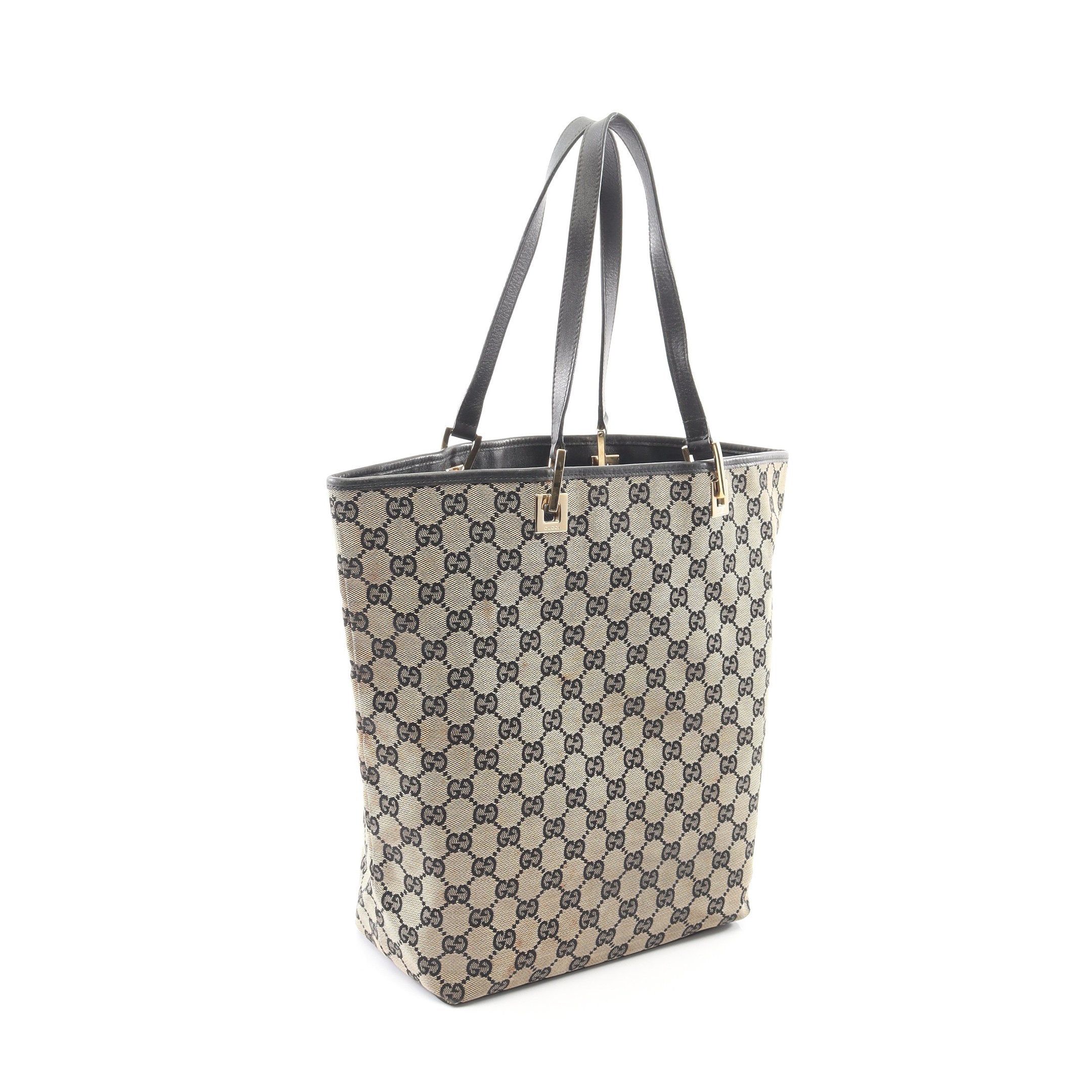 GGキャンバス ハンドバッグ トートバッグ キャンバス レザー ベージュ