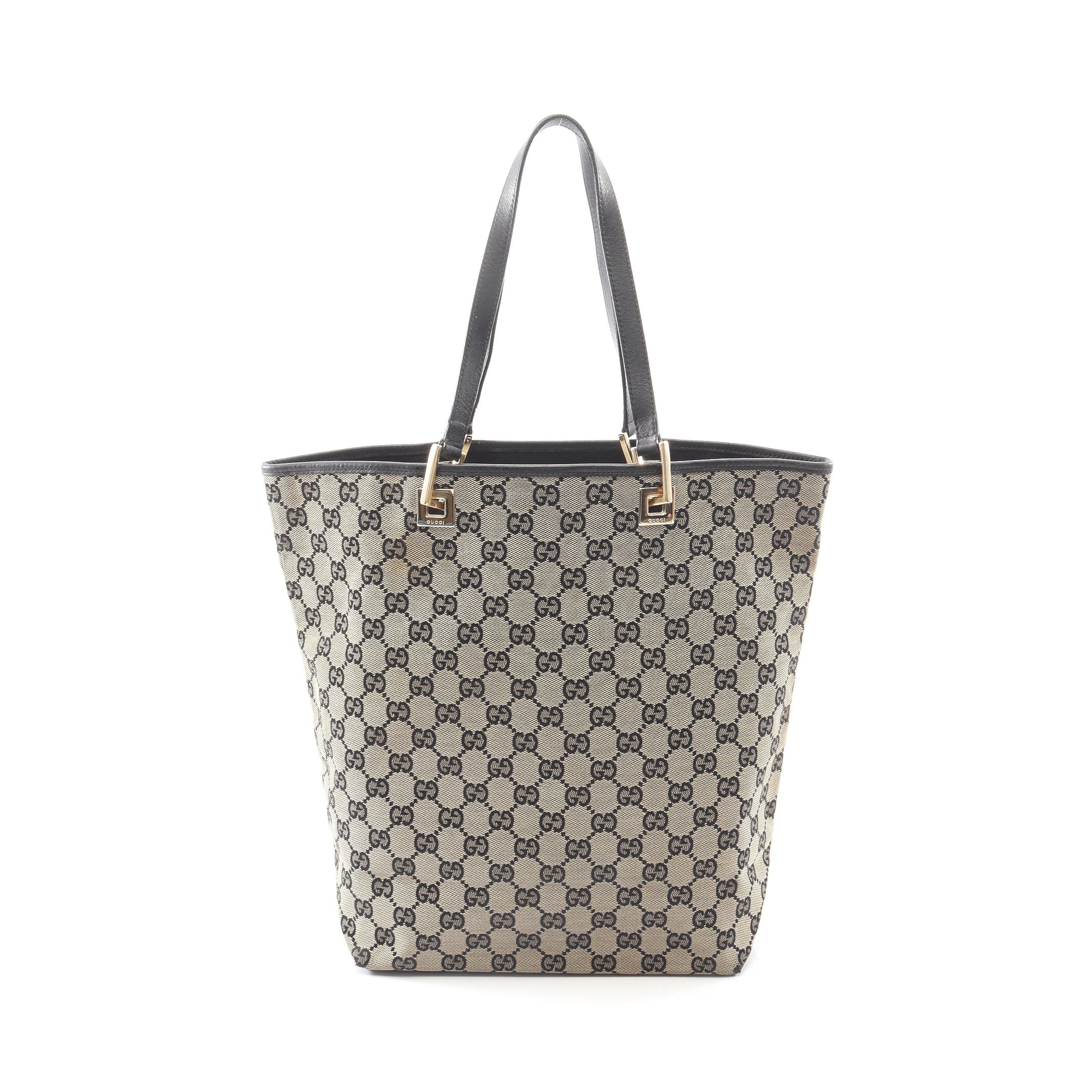 GGキャンバス ハンドバッグ トートバッグ キャンバス レザー ベージュ