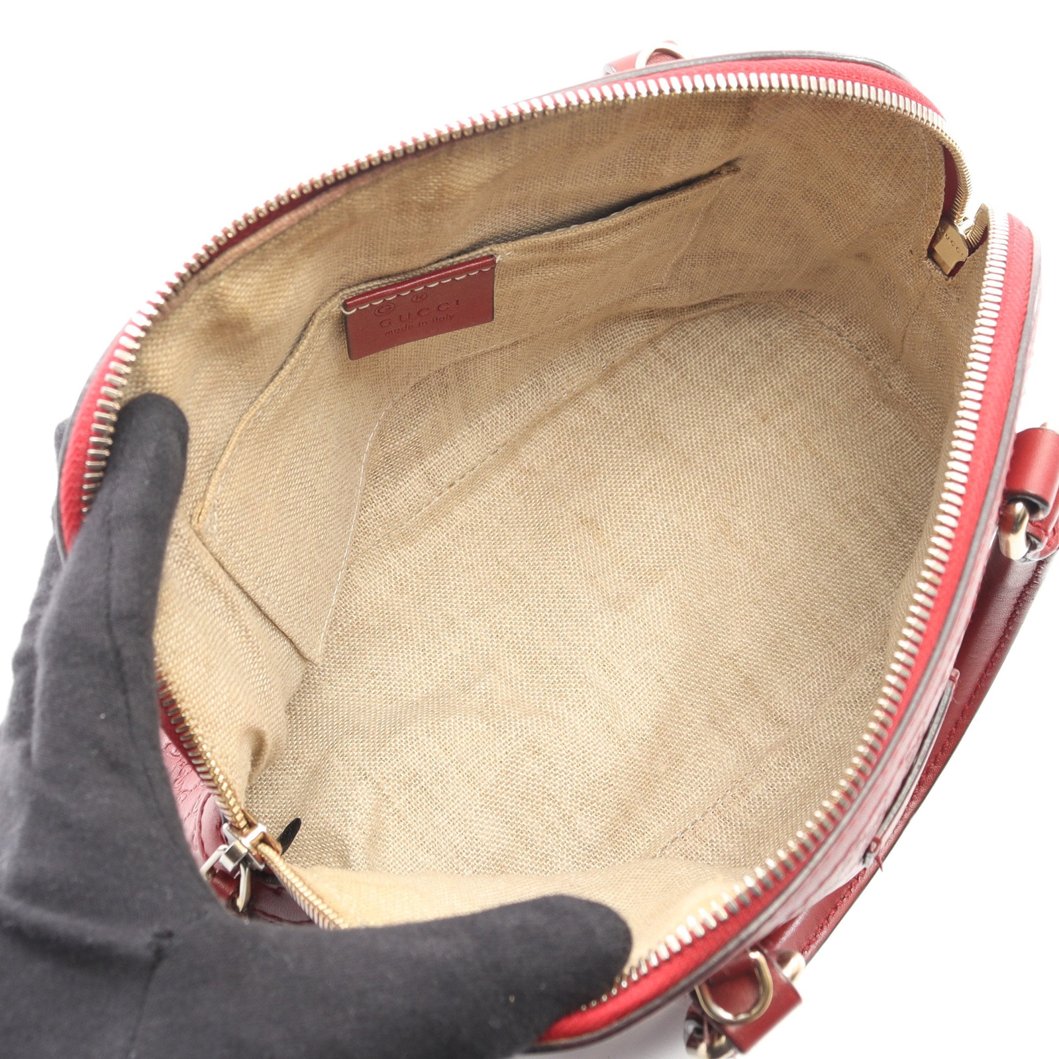 マイクログッチシマ ハンドバッグ レザー ボルドー 2WAY グッチ – RECLO