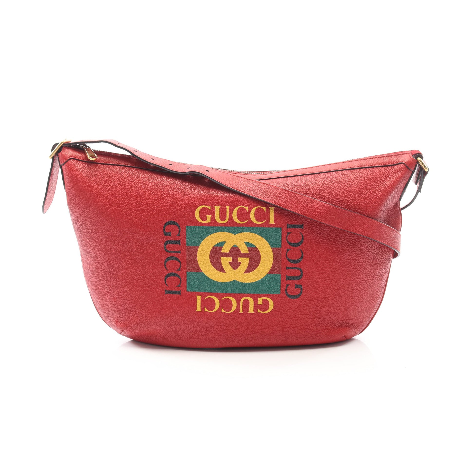 ハーフムーン ホーボー ワンショルダーバッグ レザー レッド マルチカラー グッチ バッグ GUCCI